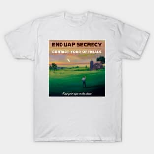 End UAP Secrecy - Contact Your Officials - Retro 'Farm' Variant T-Shirt